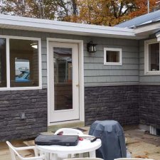 Completed exterior photo of sunroom addition