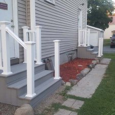 Stair and railing replacement in progress on home improvement job