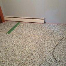 carpet-replacement- tack strips and padding installed for new carpet